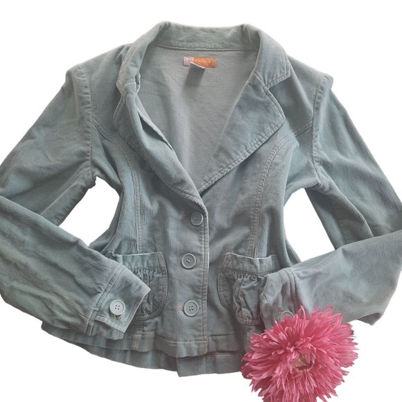 Anthropologie Tulle Mint Corduroy Blazer Jacket - Picture 2 of 13